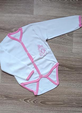 Боди на девочку / длинный рукав / зербаная / обезьянка / р.80, 9-12 мес. / 80506