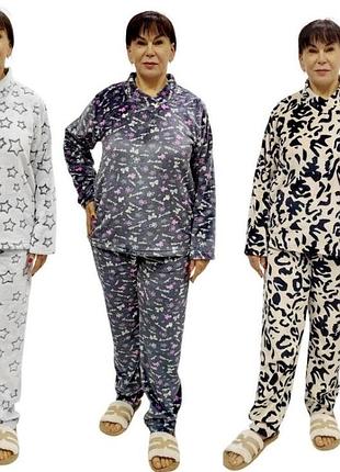 Піжама тепла махрова жіноча великого розміру