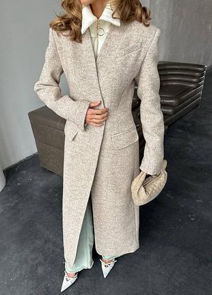 Накладной платеж ❤ 60% шерсть зимнее пальто длинное макси приталенное на утеплителе силикон