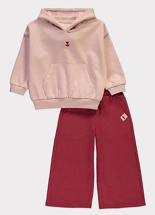 Брендовий спортивний костюмчик для дівчинки з худі і штани палаццо george великобритания
