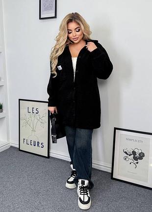 Теплая рубашка-пальто тедди