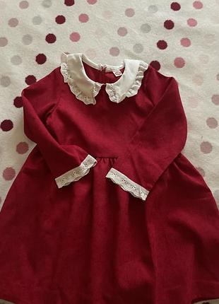 Нова святкова дитяча  сукня , сукня новорічна , сукня вельвет