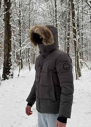 Canada goose puffer jacket — grey / black logo
