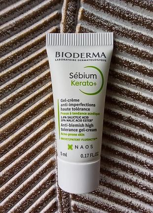 🌿миниатюра bioderma sebium kerato+ gel-cream гель крем для проблемной кожи против угрей, акне, постакне и рубцов от прыщей