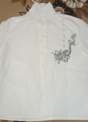 Сорочка біла з коротким рукавом