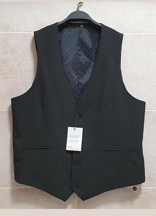 Asos жилет - l • 52 - черный графитовый - 06258538 - мужская классическая жилетка костюмная же52