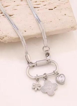 Оригинальная украшение цепочка клевера сердце цветок нержавеющая сталь stainless steel