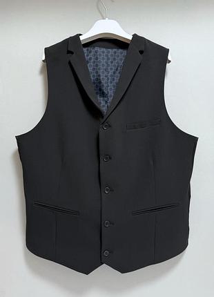 Asos жилет - l+ • 52/54 - черный с лацканами - 06249014 - мужская классическая жилетка костюмная же52 ж54