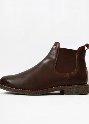 Брендові оригінальні шоколадні зимові шкіряні черевики челсі panama jack 26 см