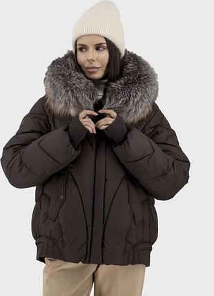 Куртка зимняя с опушкой из лися