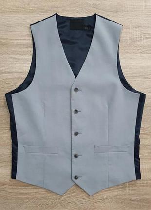 Asos жилет - s+ • 48/50 - голубой - 08323636 - мужская классическая жилетка костюмная же50 же48