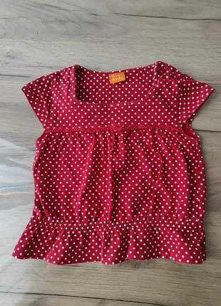 Червона бавовняна блузка для дівчинки mini mode 86-92 см