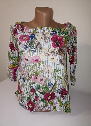 Блуза женская со спущенными рукавами hallhuber