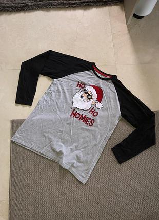 Чоловіча новорічна кофта реглан донгслів лонгслив мужской новогодняя кофта