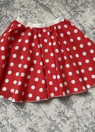 Спідниця червона в білій горох розмір с-м