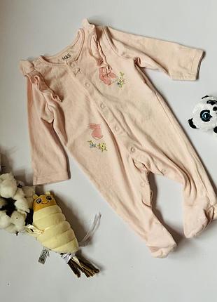 Миленький человічок з зайчиками m&s 0-3 місяці