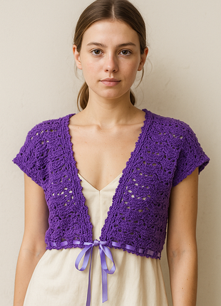 Болеро женское вязаное крючком