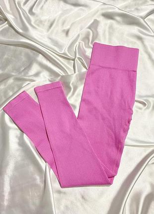 Яскраві лосіни в рубчик primark 38 40 m l висока посадка з невеликим утепленням безшовні