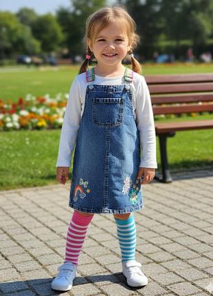 Сарафан  джинсовый на девочку с вышивкой george 5-6 лет