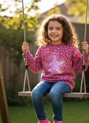Свитшот реглан на девочку с сердечками nutmeg 6 лет
