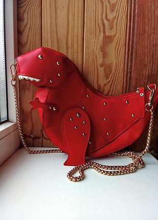 Сумка кожаная динозавр
