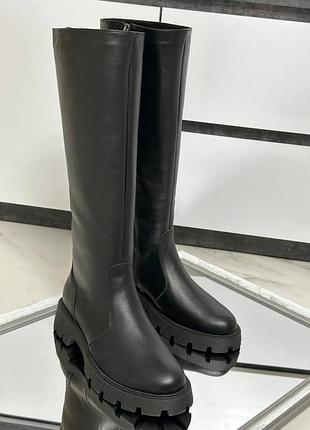 В наявності шикарні чоботи натур шкіра чорні демісезон 28,5 см під замовлення 36-43р кольори