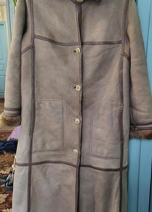 Винтажная дубленка, бежевый цвет