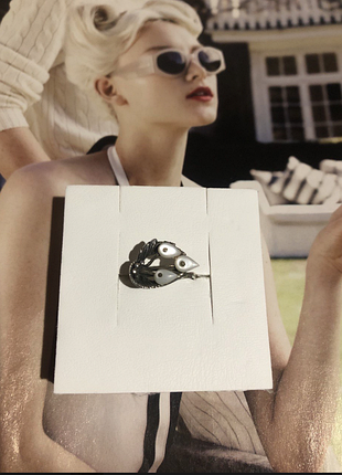 Серебро 875 проба звезда, натуральный перламутр, кольцо винтаж раритет, р.16.5, идеальное состояние