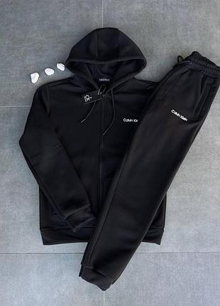 Чоловічий костюм calvin klein teddy на флісі чорний