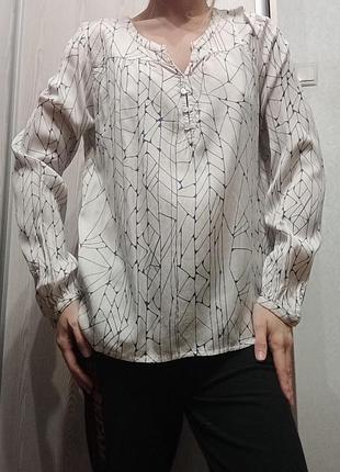 Невесомая легкая шелковая женская рубашка