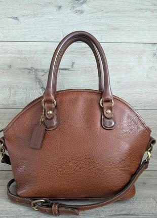 Винтажная сумка через плечо coach sheridan из коричневой зернистой кожи сша