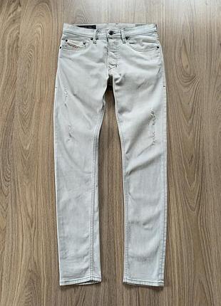 Мужские серые стрейчевые джинсы diesel tepphar slim carrot