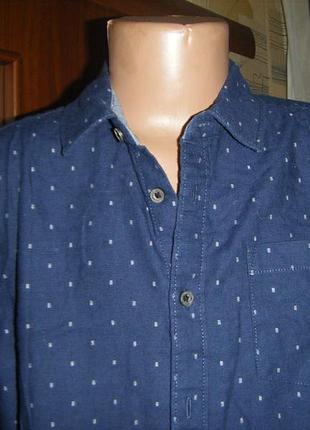 Рубашка синяя с длинным рукавом на парня 14 лет, рост 158 см