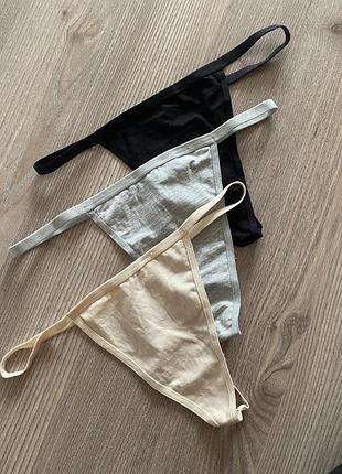 Трусики стрінги бавовна набір primark