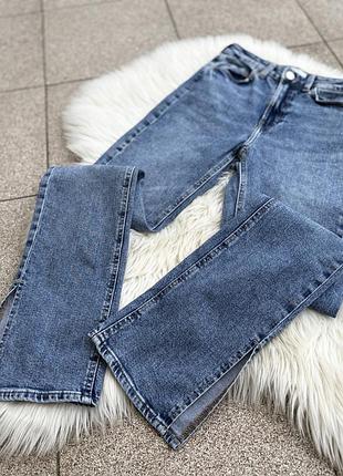 Джинси кльош з розрізами h&m блакитні