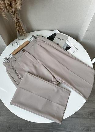 Бежеві прямі широкі брюки штани шерсть вовна gardeur