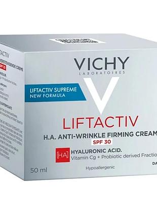 Антивіковий крем spf30 для всіх типів шкіри vichy liftactiv h.a. anti-wrinkle firming cream spf 30, 50 мл