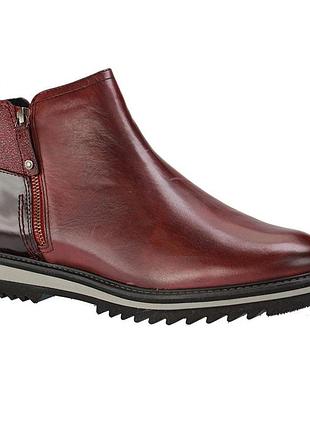 Кожаные утепленные ботильоны ботинки челси