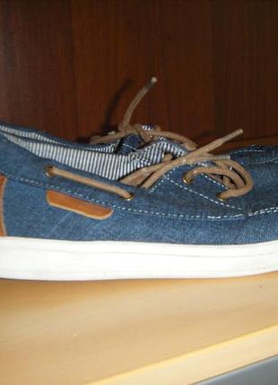 Джинсовые мокасины на шнурках, 22 см, 35 / 36 размер