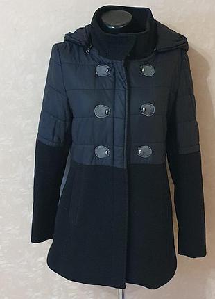 Теплое пальто куртка комбинированное