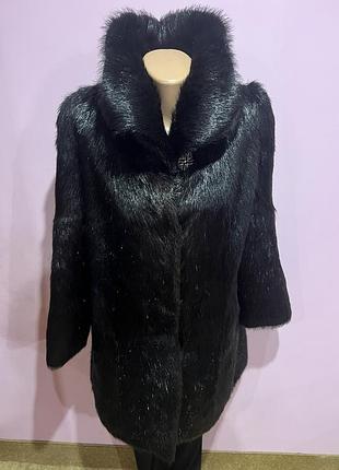 Натуральна шубка шуба із нутрії чорна шуба натуральная нутрия