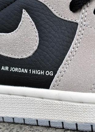 🏀nike air jordan 1 retro high grey pink🏀кросовки мужские найк джордан замшевые6 фото