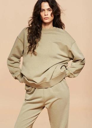 Бежевий оверсайз світшот zara