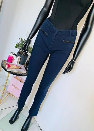 Tommy hilfiger skinny navy брюки с молниями, размер us 6