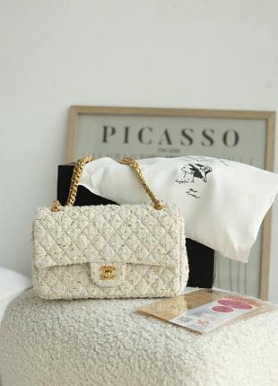 Твідова сумка-конверт у стилі chanel