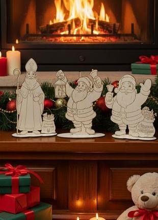 Новогодние фигурки-раскраски святого мыколай и санта клаус.