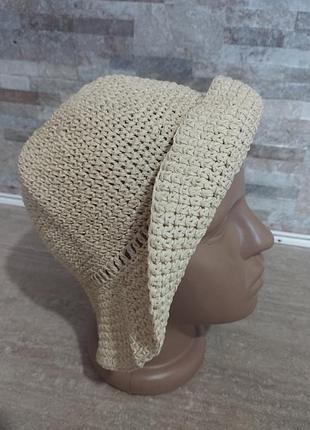 Шляпа панама плетеная, летняя, под соломенную, песочного цвета, стиль cos