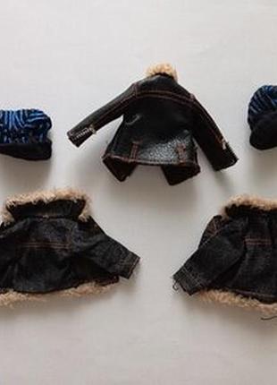 Кожаная куртка джинсовый пиджак куртка шапка куклы мальчик братц братс братз bratz одежда mga.
