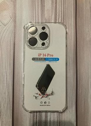 Чехол iphone 16 pro. прозрачный