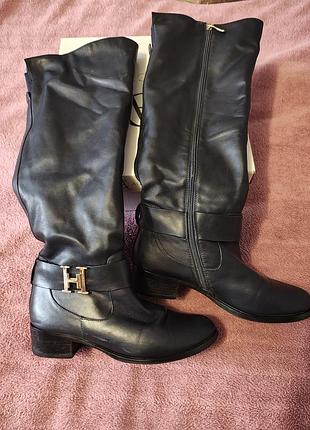 Кожаные теплые зимние сапоги 39 размер